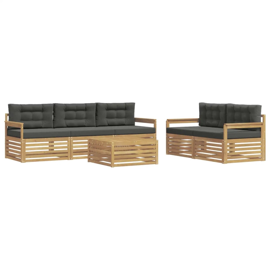 Set di divani da esterno 6 pz Bianco e Antracite 3390032