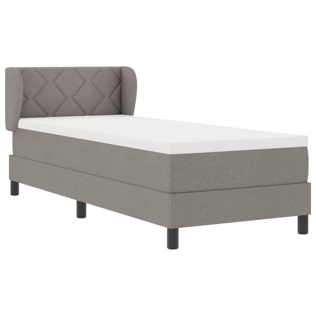 Letto Box Springs con Materasso Tortora 80x200 cm Tessuto