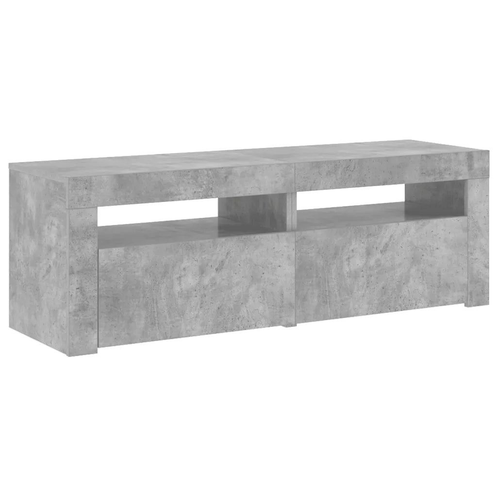 Mobile Porta TV con Luci LED Grigio Cemento 120x35x40 cm 804359