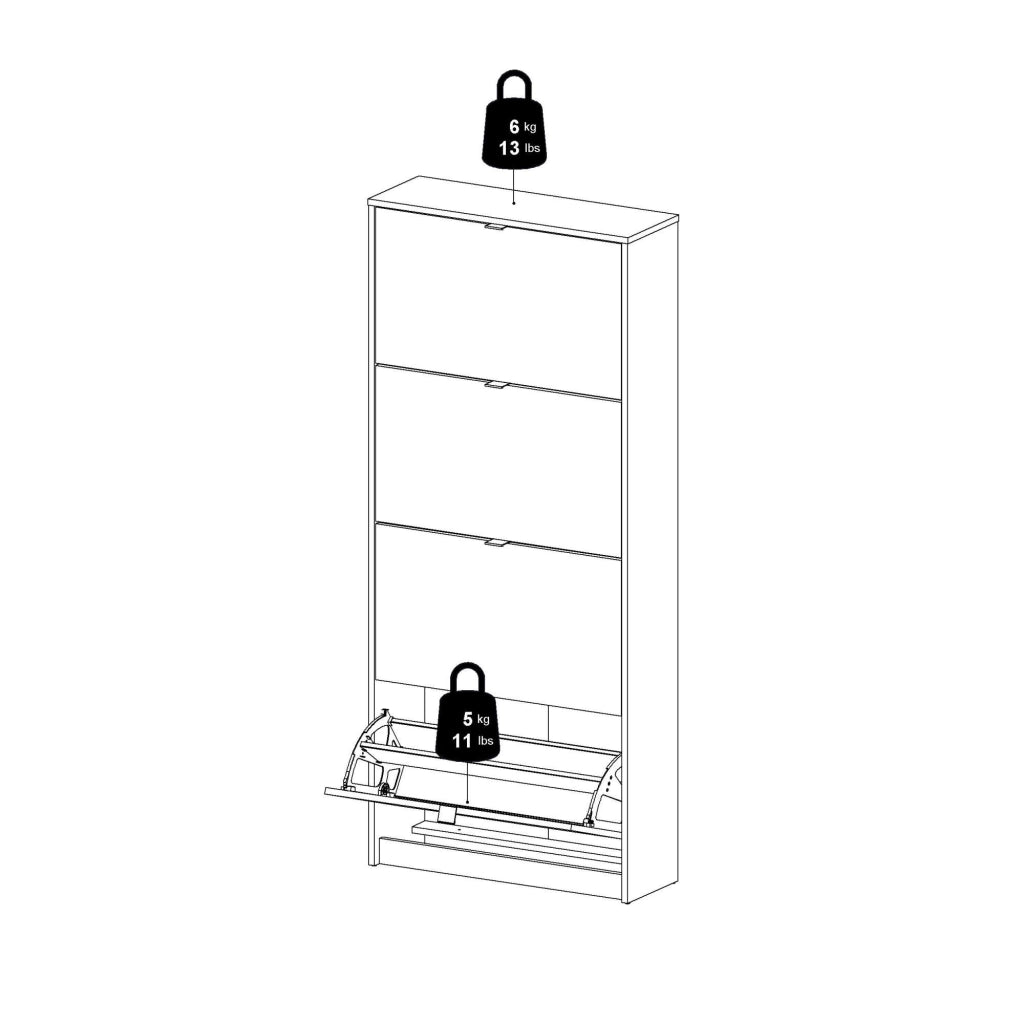 Scarpiera Epidoto, Mobile portascarpe, Armadio da ingresso multiuso, Mobiletto per calzature, 70x24 h162 cm, Nero