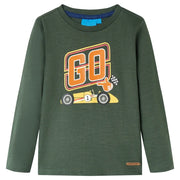 Maglietta da Bambino a Maniche Lunghe Verde Scuro 92cod mxl 132254