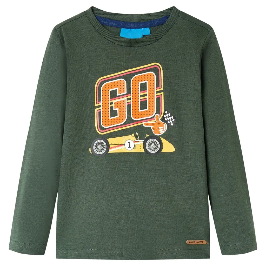 Maglietta da Bambino a Maniche Lunghe Verde Scuro 92cod mxl 132254