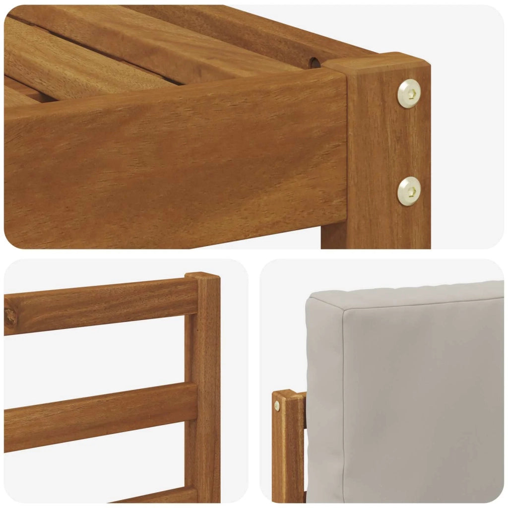 Set di divani da esterno 6 pcs Grigio Naturale e Chiaro
