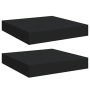 2 pz Scaffali a Parete | Ripiano a parete | Mensole a Parete Neri 23x23,5x3,8 cm in MDF