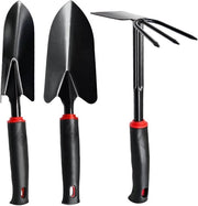 Set professionale 3 pezzi di giardinaggio con manico antiscivolo in acciaio inossidabile