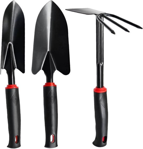 Set professionale 3 pezzi di giardinaggio con manico antiscivolo in acciaio inossidabile