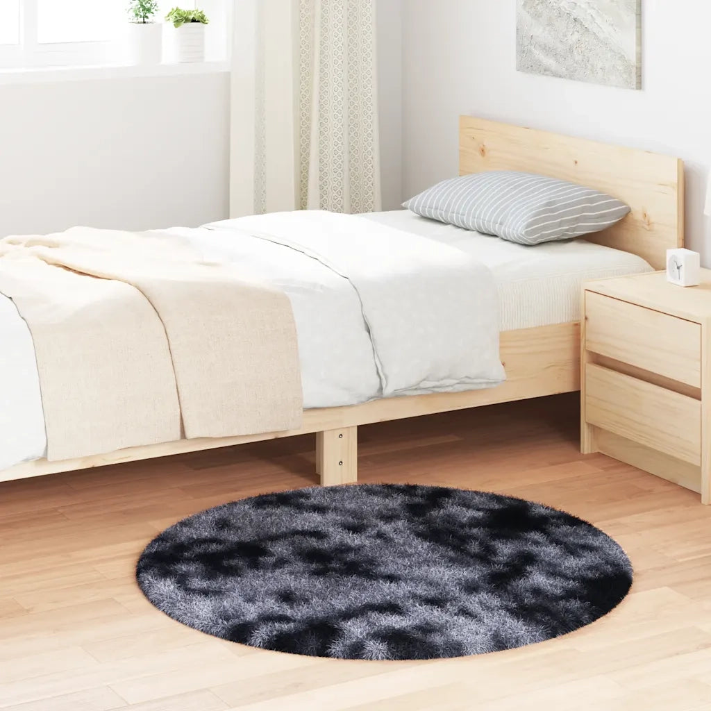 Tappeto del soggiorno | Tappeto Shaggy a Pelo Lungo NAVARRA Grigio Scuro 100x100 cm
