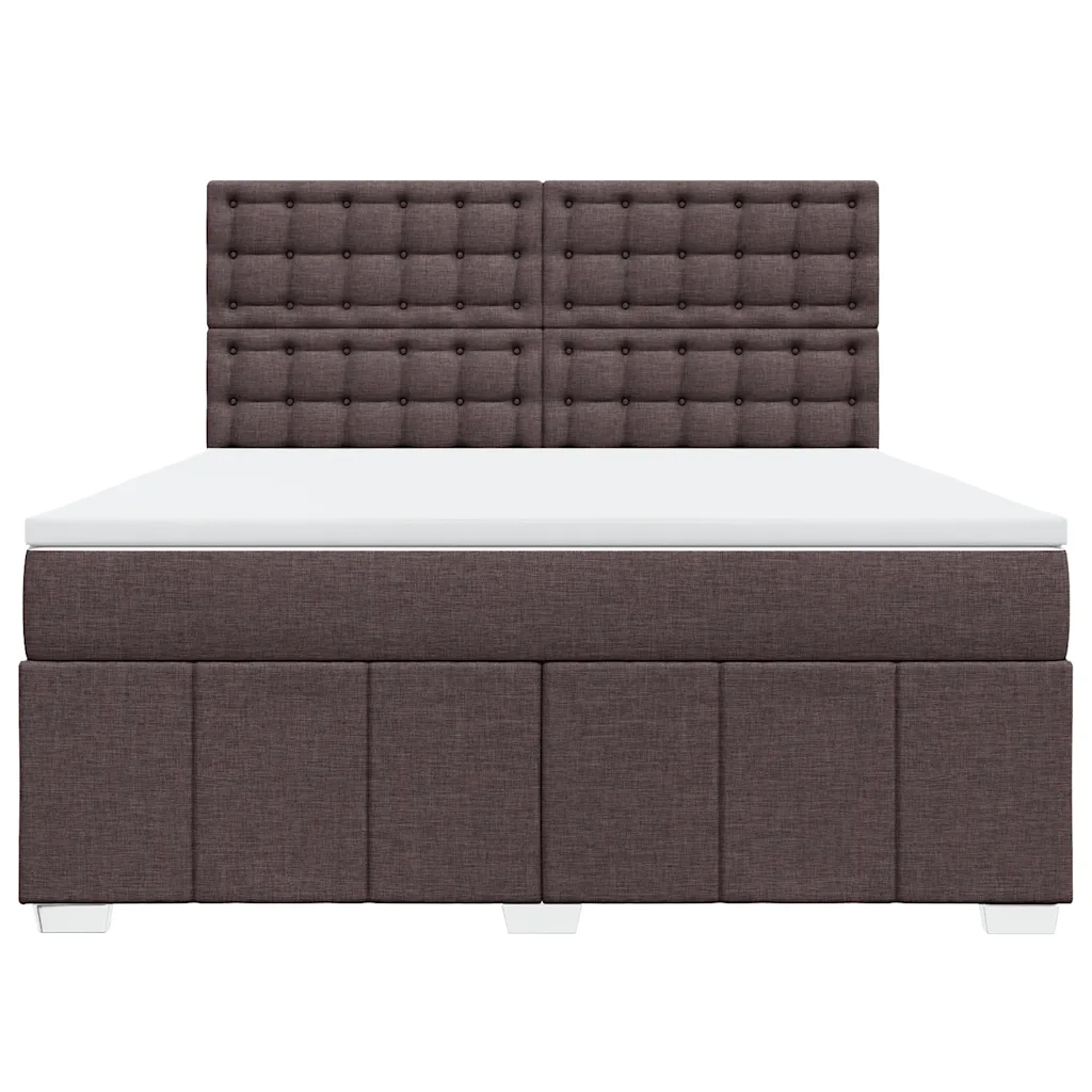 Giroletto a Molle con Materasso Marrone Scuro 180x200cm Tessuto 3294064