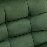 Set 2 Sgabelli da Bar con Schienale e Poggiapiedi Stile Nordico in Metallo e Velluto, Verde, 45x47x84cm