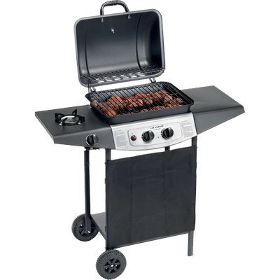 BARBECUE GAS DOUBLE COOKING SYSTEM 2+1 OMPAGRILL  FUOCHI 3 CM 98X43 H.CM 100 + ROCCIA LAVICA