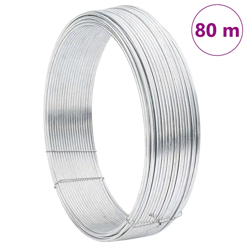 Filo di recinzione Argento 80 m Cavo zincato a caldo immersione 42010299