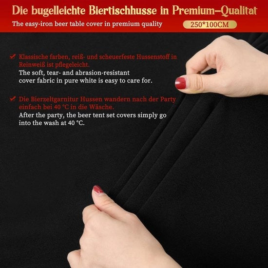 Set di 4 Tovaglie per Bancone Universali in Poliestere Riscaldabile 100x250 cm Nero
