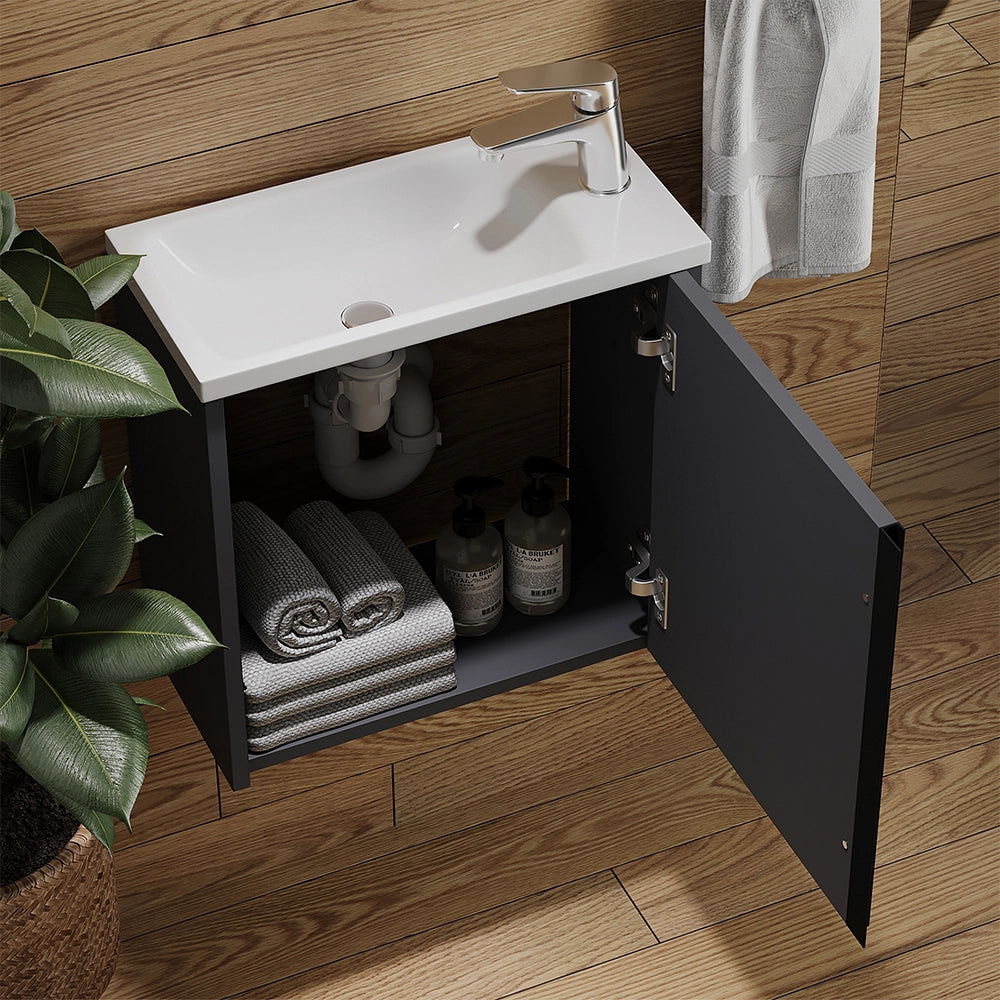 Set di mobili da bagno Kleo Antracite 2 pezzi Vicco
