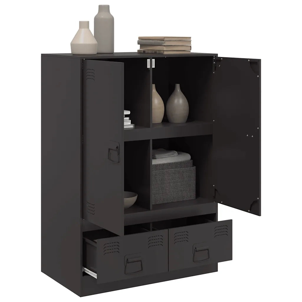 Credenza Nera 67x39x95 cm in Acciaio 841805