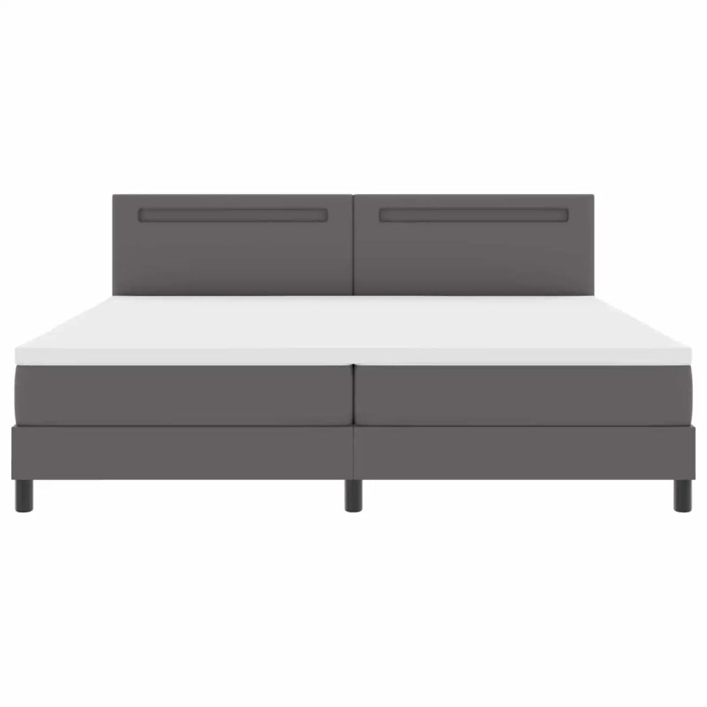 Letto a molle con materasso Grigio 200 x 200 cm Pelle sintetica 3339066