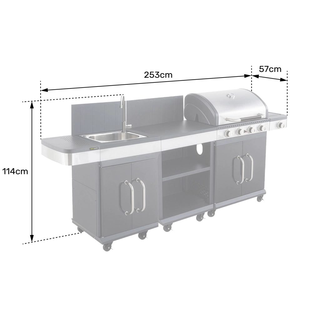COOK'IN GARDEN - Cucina modulare da esterno FIDGI 4 con copertura