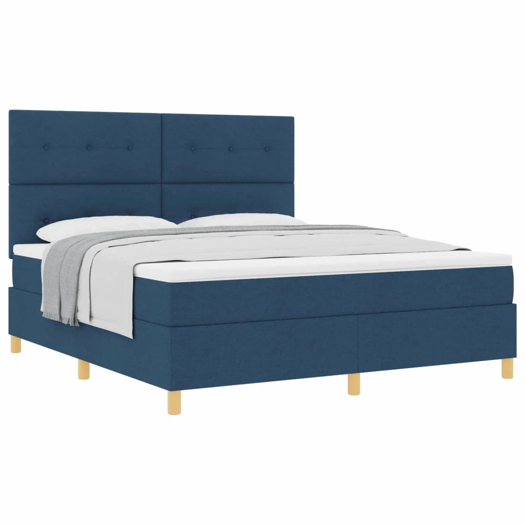 Letto a molle con materasso Blu 180 x 200 cm Tessuto 3339643