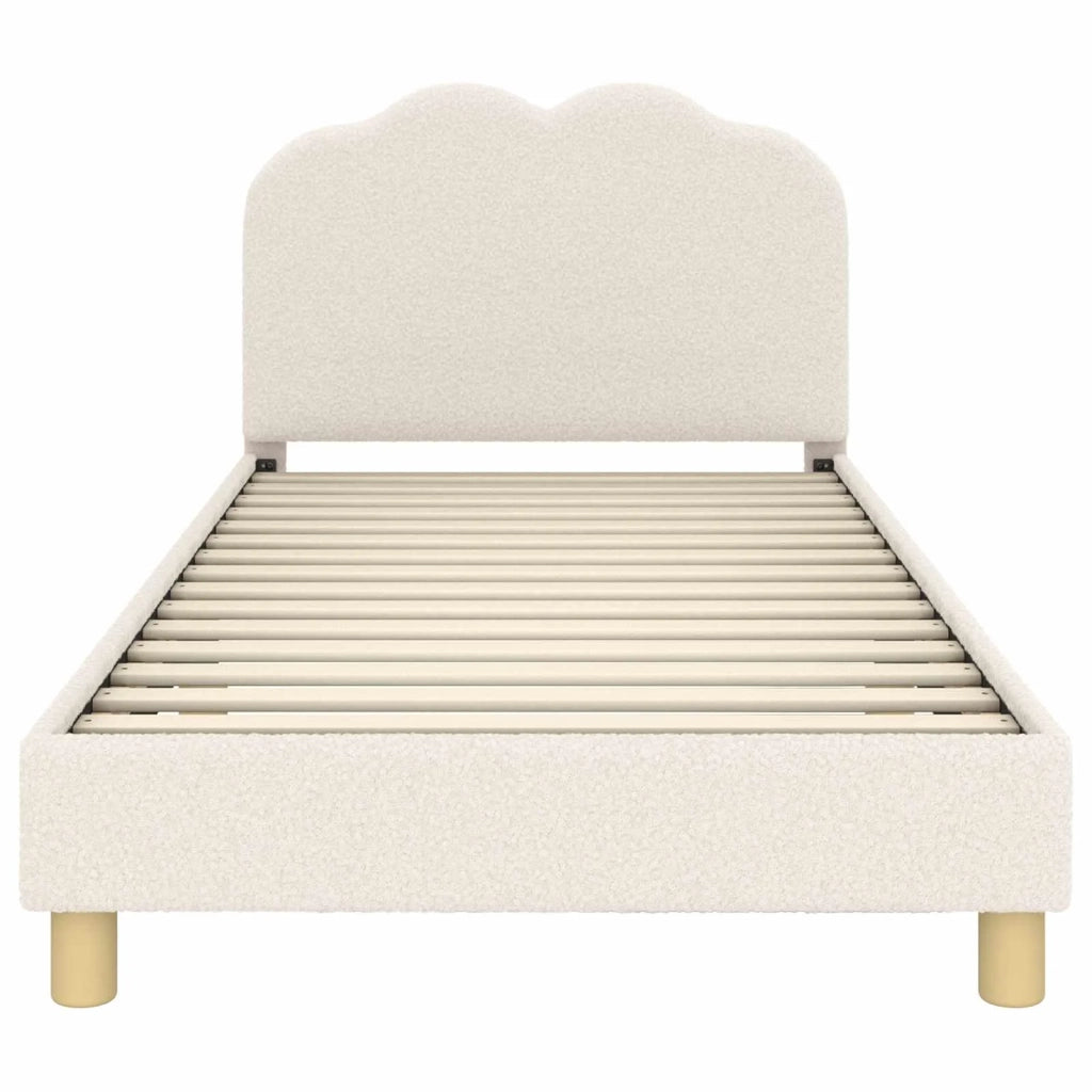 Struttura letto Bambini | Letto Infantile | Lettino con testata Crema 80 x 200 cm Boucl¨¦