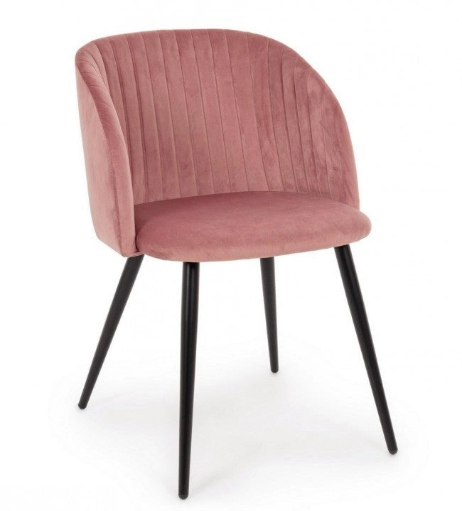 Set 2 Sedie 53x57x81,5h cm Queen Velvet Blush