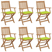 Sedie da Giardino Pieghevoli 6 pz con Cuscini Massello Acacia cod mxl 42261