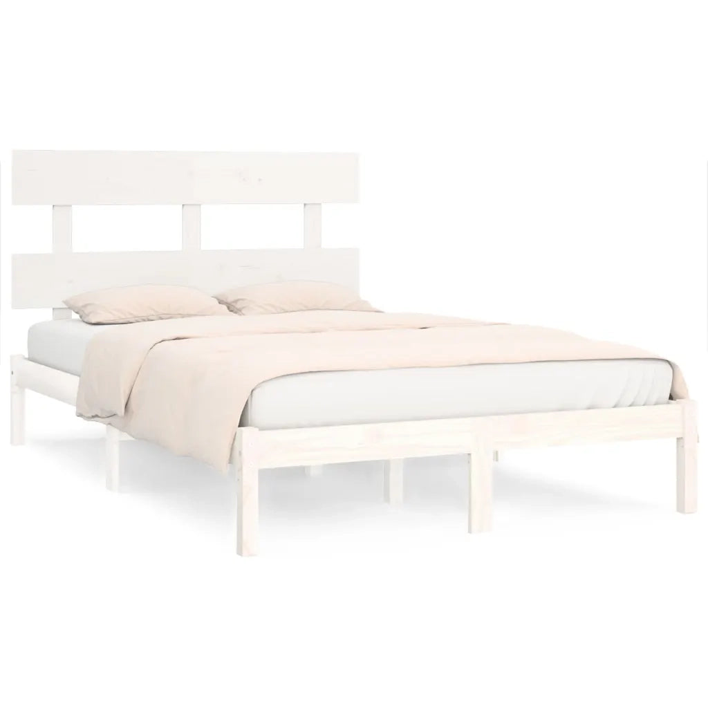 Giroletto-Struttura Letto Bianco in Legno Massello 200x200 cm 762803