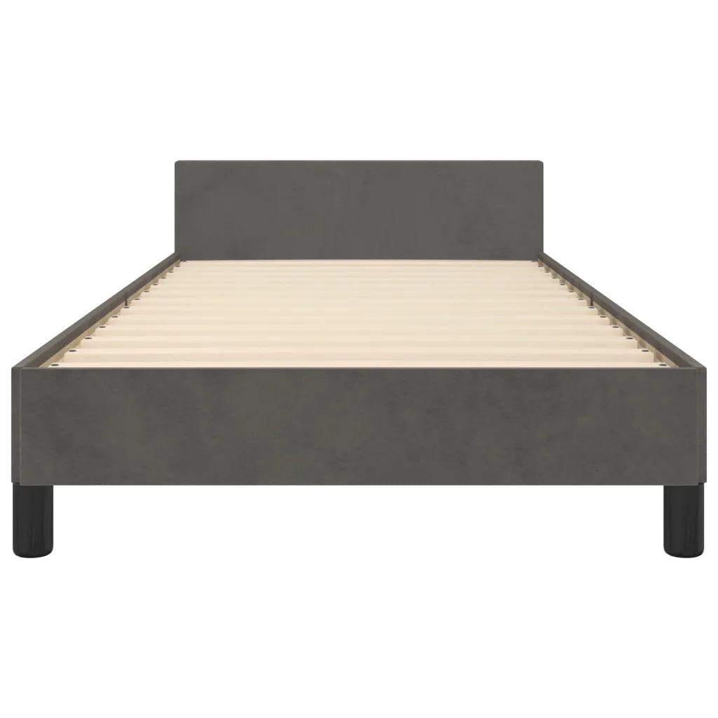 Giroletto con Testiera Grigio Scuro 90x190 cm in Velluto cod mxl 62960