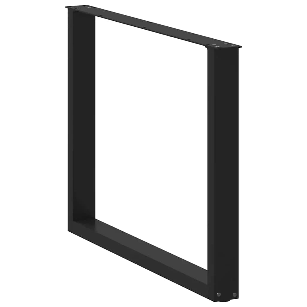 Set di 3 gambe per tavolo da pranzo moderne robuste e regolabili a forma di U 100 x 72-73 cm acciaio nero 02_0057452