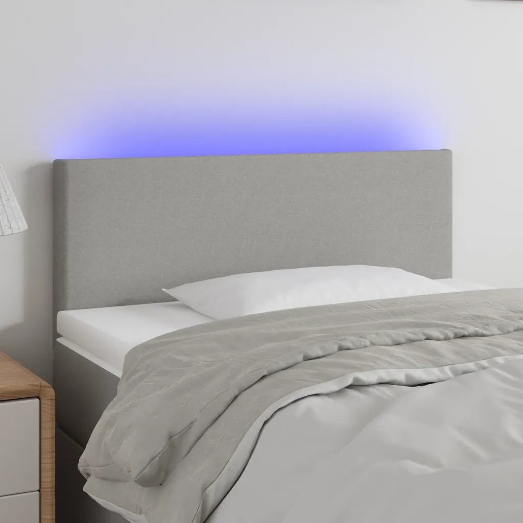 Testiera | Testata a LED Grigio Chiaro 100x5x78/88 cm in Tessuto