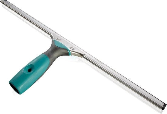 Tiraggio per finestre 45 cm con maniglia in gomma morbida - tiraggio con labbro in gomma molto flessibile - schiuma per doccia con posizione di maniglia regolabile - raccoglitore di residui d'acqua con lunga asta.