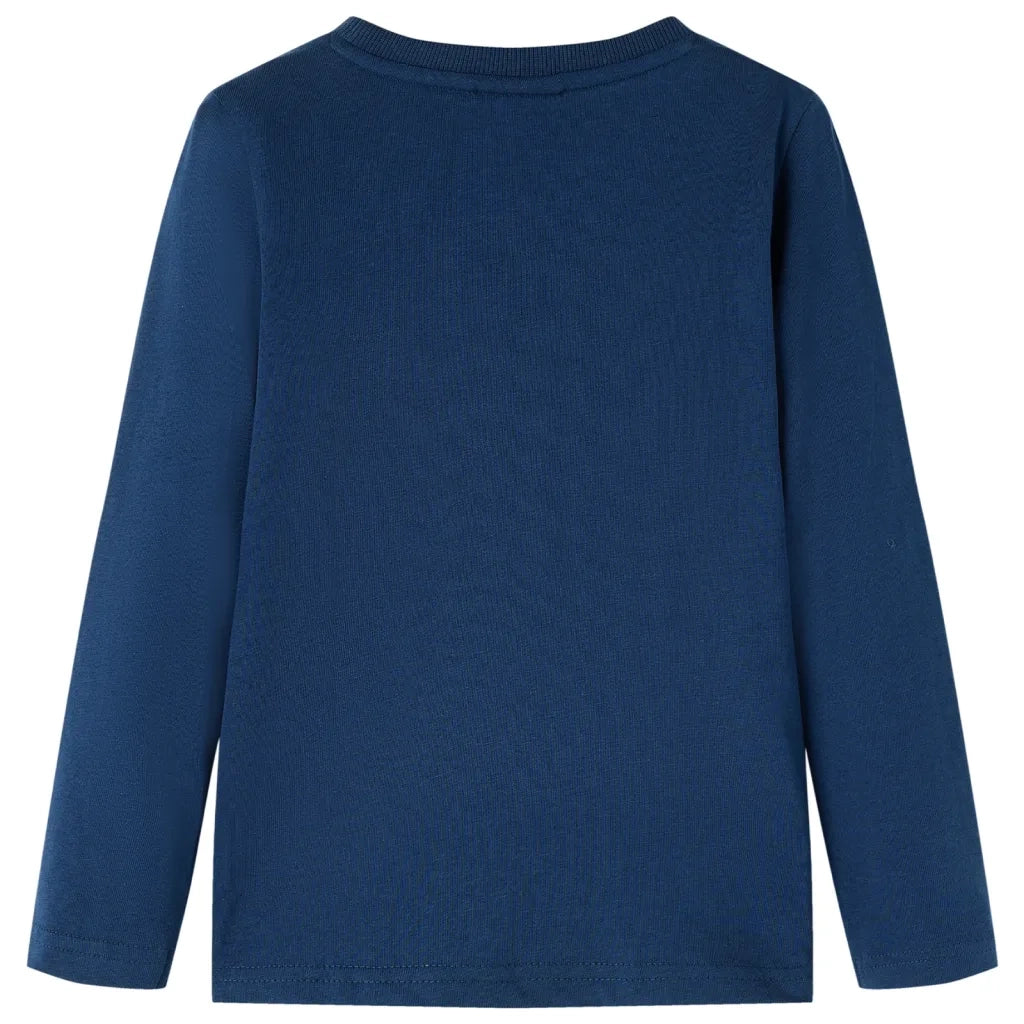 Maglietta da Bambino a Maniche Lunghe Blu Marino 128 13107