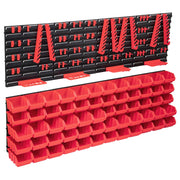 Kit contenitore portaoggetti e pannello da parete da 136 pezzi rosso e nero 02_0003845