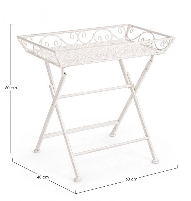 Set 2 Tavolini 63x40x60 cm Emily in Acciaio