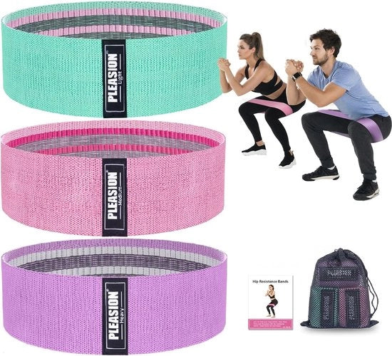 Set di Cinture di Resistenza - 5x Cinture di Resistenza per Cosce e Gambe - Cinture di Resistenza Sostenibili per Yoga e Pilates
