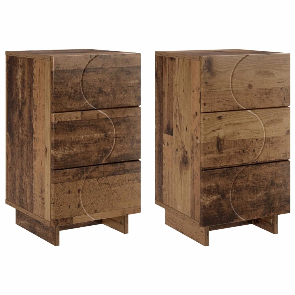 Armadio da Notte 2 pcs Legno antico 33,5 x 34,5 x 60 cm 8011438