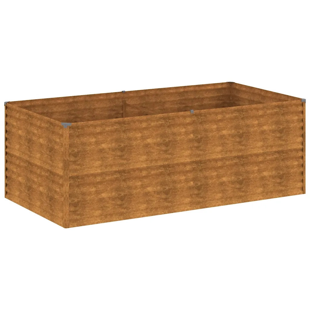 Fioriera Rialzata da Giardino-Vaso da Esterno-Fioriera Elevata 196x100x69 cm in Acciaio Corten