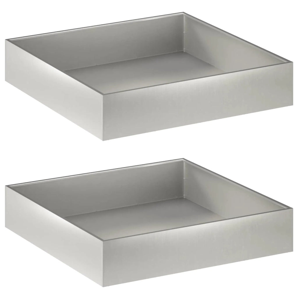 Vaso da giardino 2 pz Argento 100 x 100 x 20 cm Acciaio Inox 8005031
