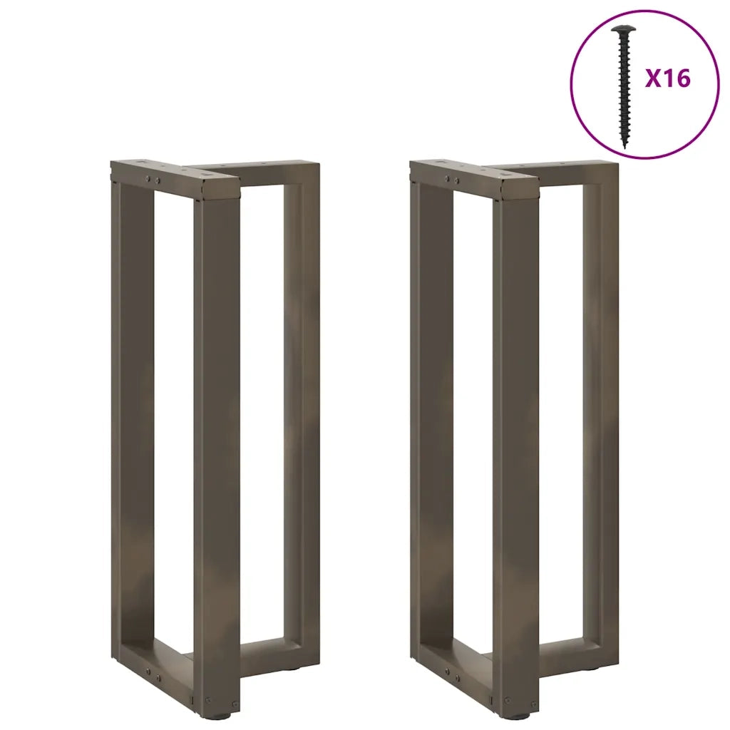 Gambe per tavolo da bar a forma di T 2 pz | Piede del tavolo nere 40x35x(100-101) cm in acciaio