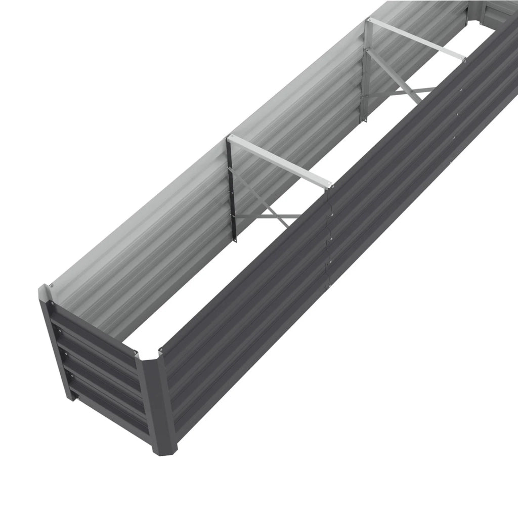 IDMarket - Fioriera rialzata in metallo con struttura rettangolare 240 x 40 x 45 cm