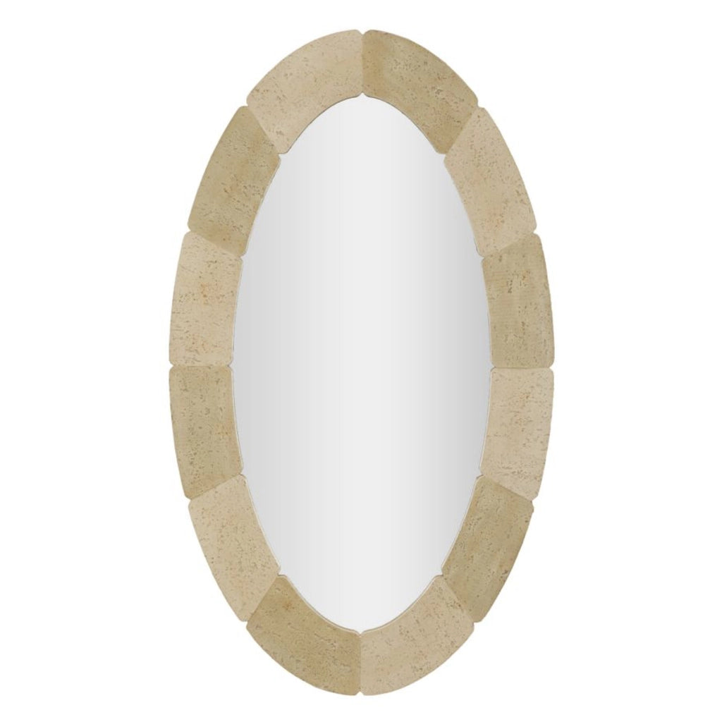 Specchio da parete ovale effetto pietra 70x119,5 cm