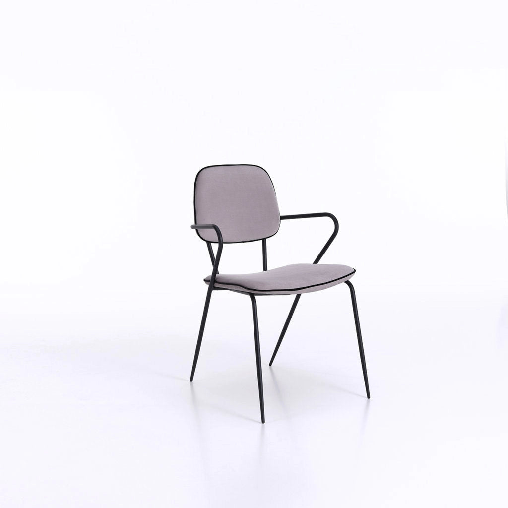 Set 4 Sedie 52x50x81,5 cm Velluto Grigio