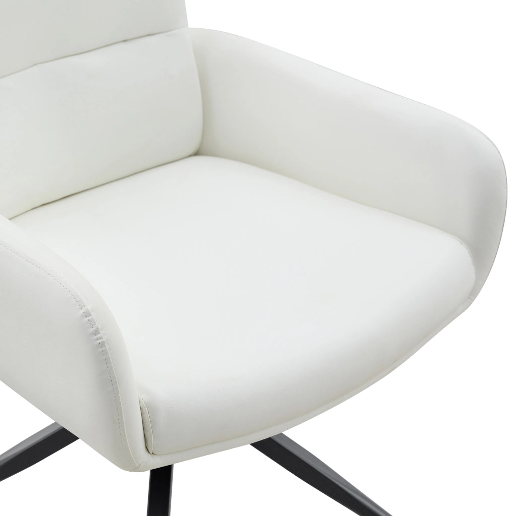 Sedia da pranzo girevole 360° imbottita in PU con gambe in metallo set da 2 schienale con bottoni bianco e nero