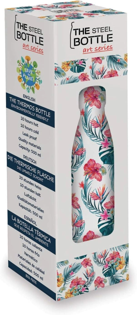 The Steel Bottle Bottiglia termica in Acciaio Inox Capacità 500 ml Chiusura Ermetica - Exotic Flowers
