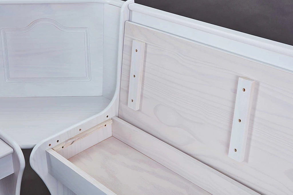 Dstockto, Panca Materiale Struttura in Legno Massello, 0x112x0h cm Bianco