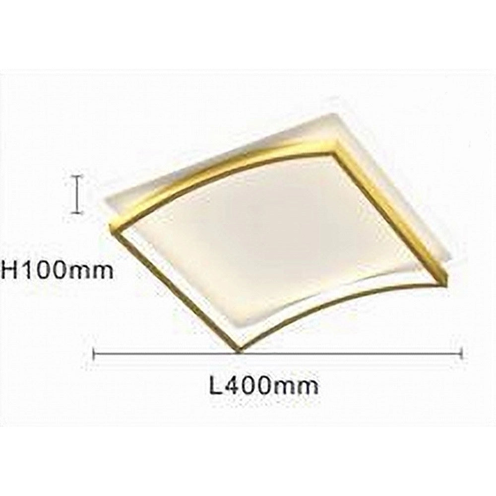 Trade Shop - Plafoniera Led 48w Quadrato Bianco Oro Design Moderno Soffitto Luce Fredda 71523 -