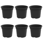 Fioriere | Cassetta per fiori | Vaso Rotondo per Fiori 6 pz Nero ? 12,5 x 10 cm Plastica