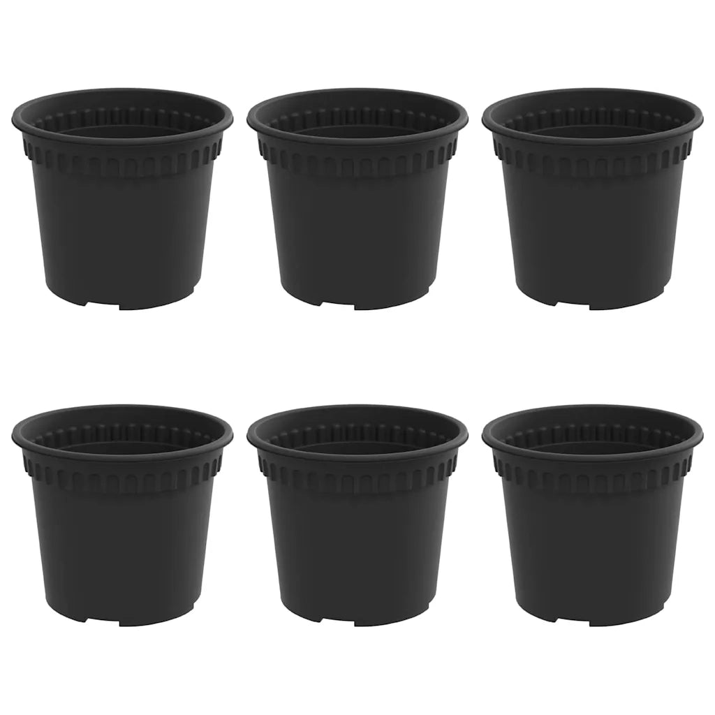 Fioriere | Cassetta per fiori | Vaso Rotondo per Fiori 6 pz Nero ? 12,5 x 10 cm Plastica