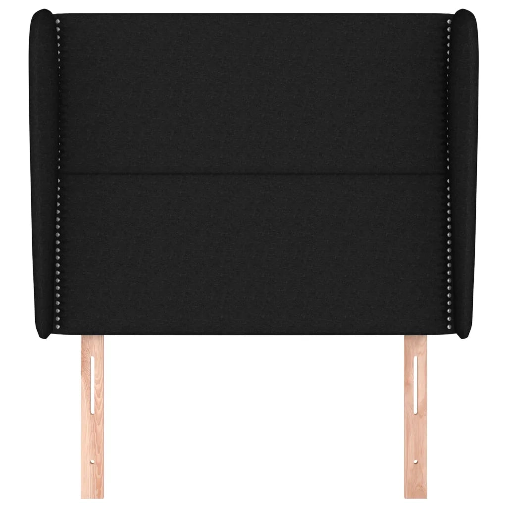 Testiera | Testata ad Orecchio Nera 103x23x118/128 cm in Tessuto