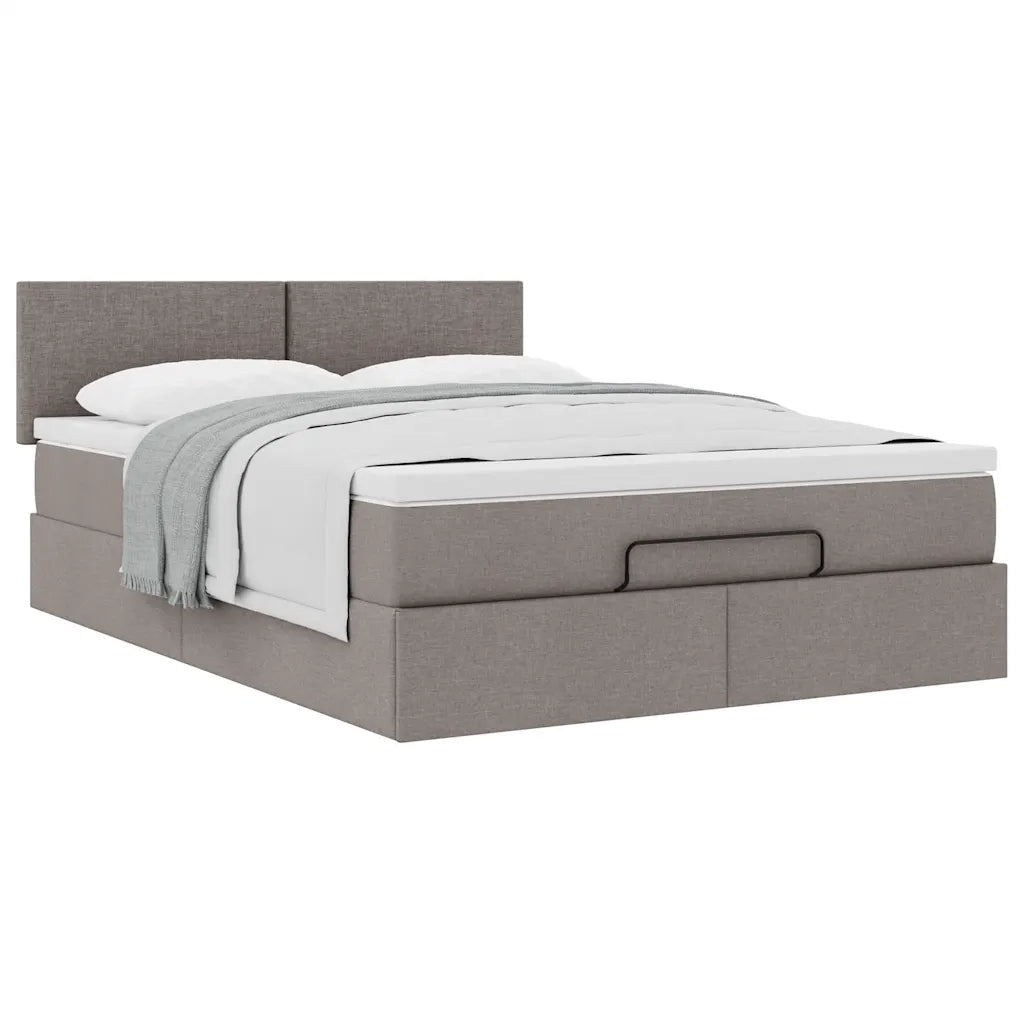 Pouf Letto con Materasso Tortora 140x200 cm in Tessuto 3311384