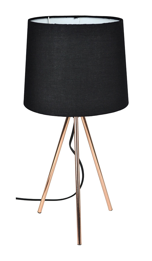 Lampada da tavolo con treppiede in metallo color oro rosa, abat jour mod. Michelle TL23MIPM