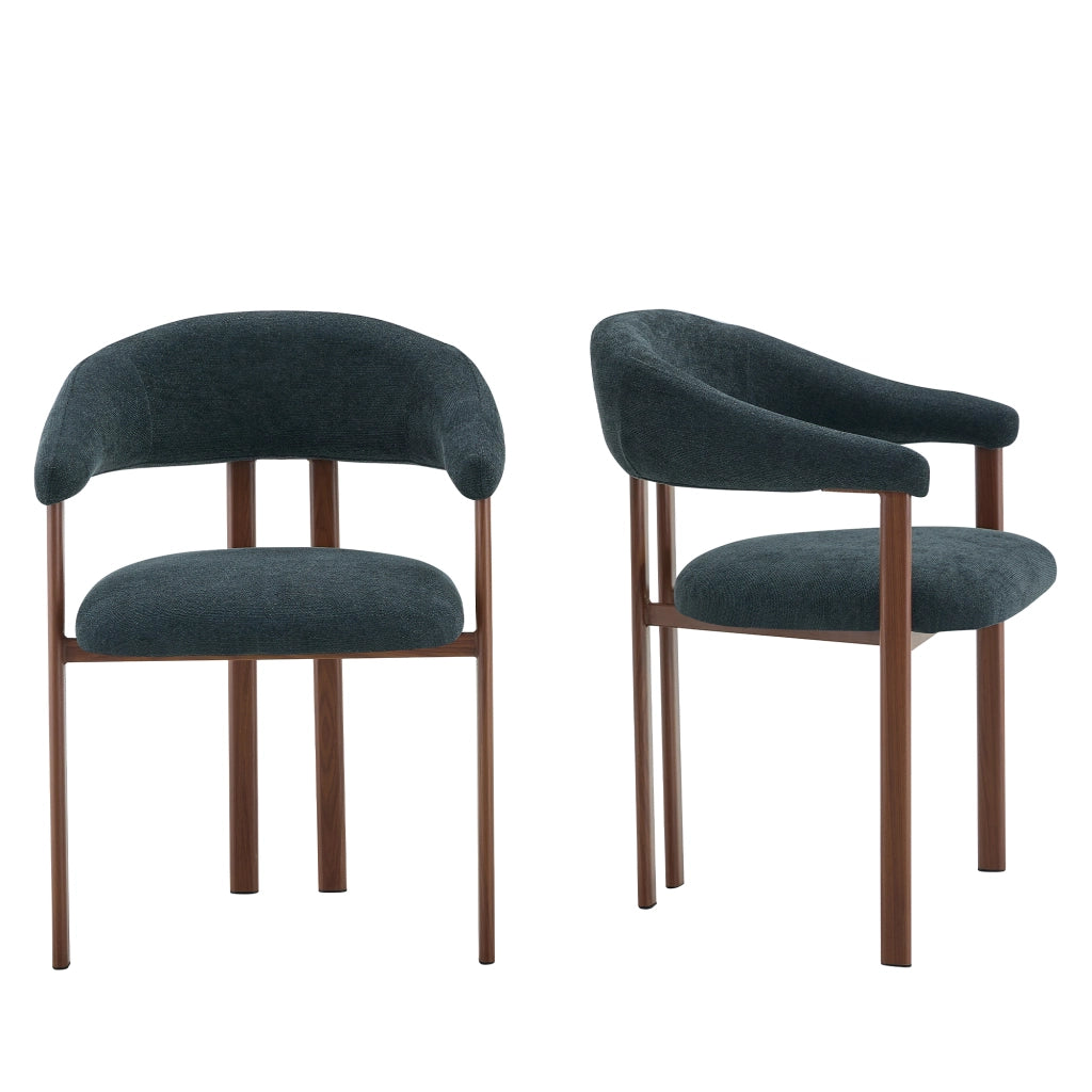 Set 2 Sedie da Pranzo in Tessuto ¨C Xylo ¨C Nero, Gambe in Metallo
